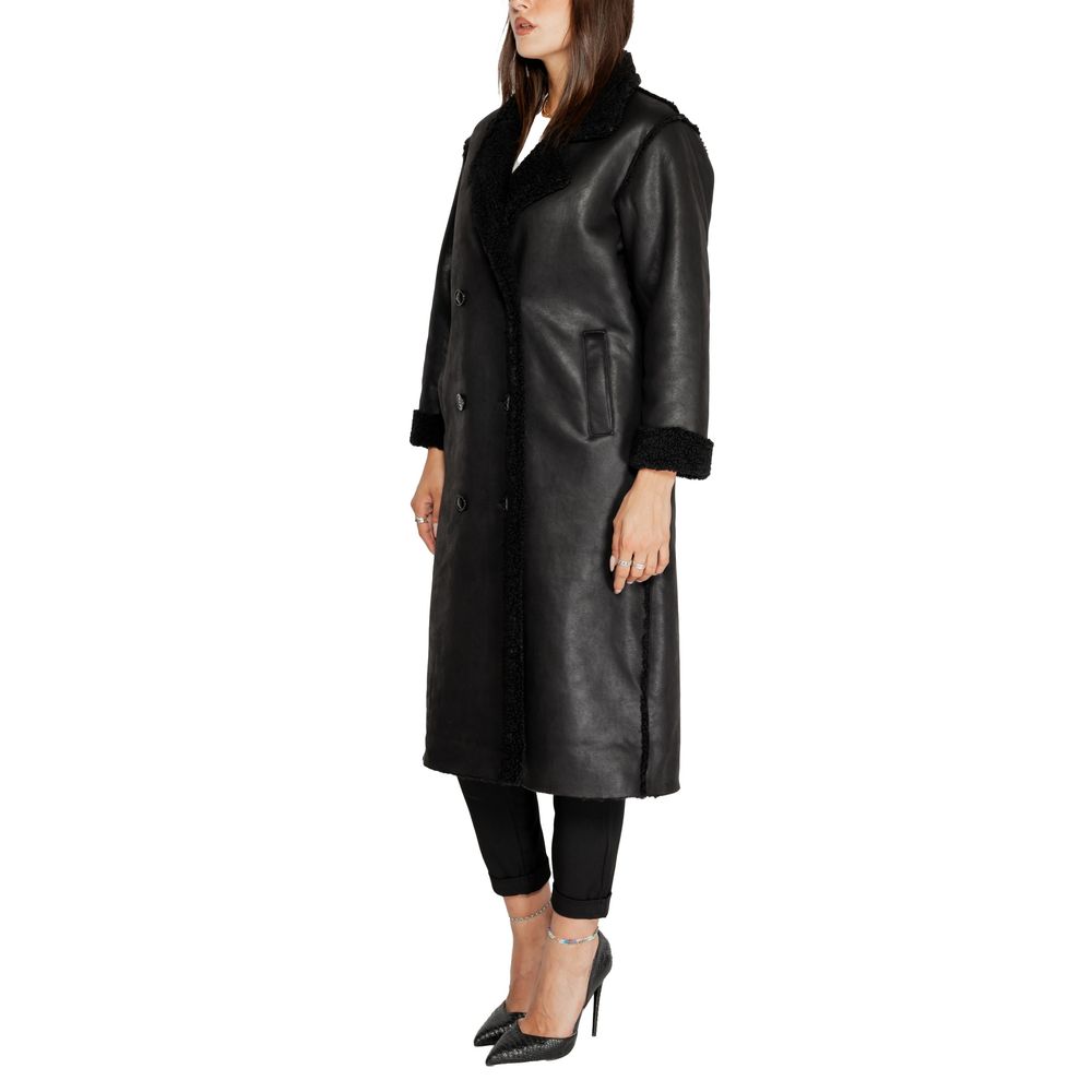 Cleré Schwarzer Polyester-Mantel